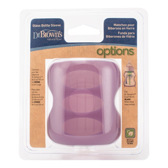 Funda De Silicona Para Biberón De Vidrio 5oz 150 Ml Violeta