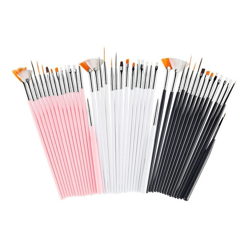 Set De 15 Pinceles Para Manicuria Uñas Deco Liners Doting Color Negro