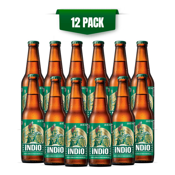 Cerveza Oscura Indio 12 Pack Botella 355ml