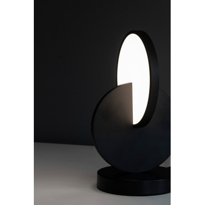 Lampara De Mesa Velador Pacman Led 8w Negro Deco Moderno Cie