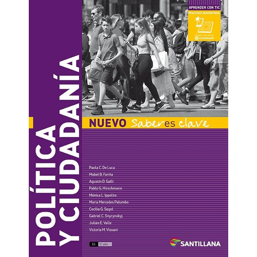 Politica Y Ciudadania - Nuevo Saberes Clave Santillana, de VV. AA.. Editorial SANTILLANA, tapa blanda en español, 2019