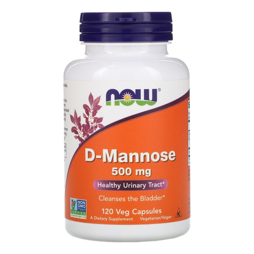 Now Foods D- Mannose 500mg 120vcaps Tracto Urinario Sano Sfn Sabor Sin sabor