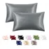 Funda Almohada Satin Saten Tipo Seda Set X2 Unids 100 O 76cm Color 100x50 Gris 100x50
