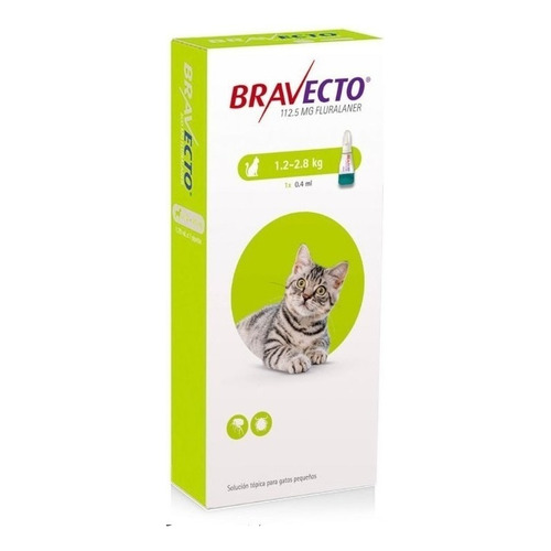 Bravecto Gato - Pipeta Antipulgas - 1,2 A 2,8 Kg