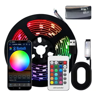 Tira De Luces Led 5050 Rgb 2m/6.5ft App Bluetooth Control