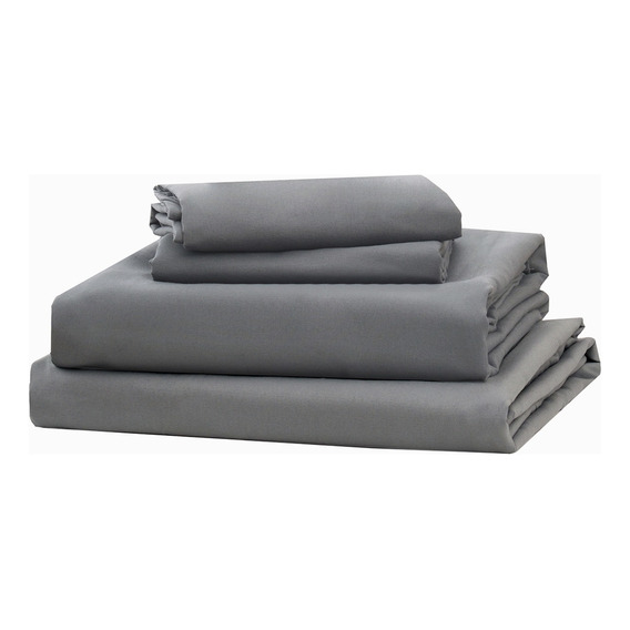 Juego De Sábanas Queen Size Ultra Suave 4piezas Anti-ácaros Diseño de la tela Gris claro