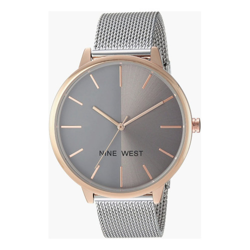 Nine West ® | Reloj Mujer | Nw/1981gyrt | Original Color de la correa Plateado Color del bisel Dorado Color del fondo Plateado