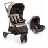 Carrinho de Passeio Travel System Delta Duo Pro Voyage - Bege Grid