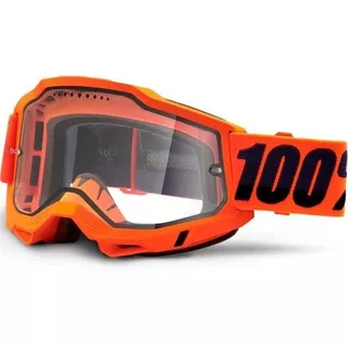 Óculos 100% Accuri 2 Enduro Moto Orange Clear Vented Dual Frame Color Laranja Tamanho Adulto