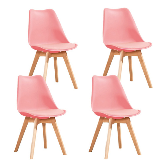 Set De 4 Sillas De Comedor Eames Modernas Komfort Multicolor