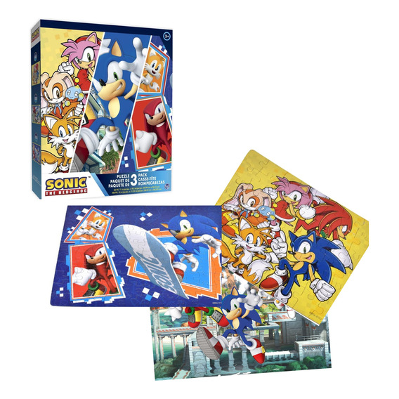 Pack De 3 Puzzles Sonic De 48 A 100 Piezas - Sonic 