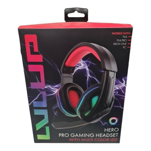 Audifonos Gamer Hero Pro Gaming Head Set Level Up Color Negro Color de la luz Multicolor