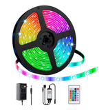 Rollo Led Luces Rgb 5 Mts C/control Remoto