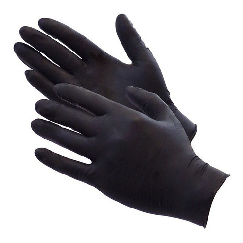 Mediglove Reforzado Guantes De Nitrilo Color Negro X100u Combustible Sin Polvo Talle L