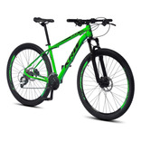 Bicicleta Aro 29 Krw Alumínio 24 Vel Freio A Disco X42 Cor Verde/Preto Tamanho do quadro 17