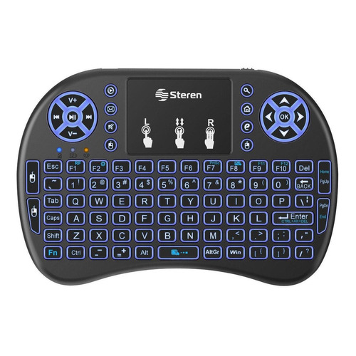 Mini Teclado Inalámbrico Con Touchpad Para Smarttv | Rm-325 Color del teclado Negro Idioma Español Latinoamérica