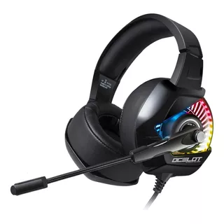 Ocelot Audífonos Gamer Tipo Diadema Over-ear Ogmh01 Usb 3.5mm Color Negro Alámbricos Iluminación Tipo Rgb Control De Audio Micrófono Con Cancelación De Ruido Ajustables Multiplataforma