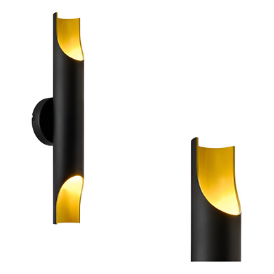 Aplique 2 Luces Roma Apl Negro Dorado G9 Led Diseño Nk  Negro Dorado