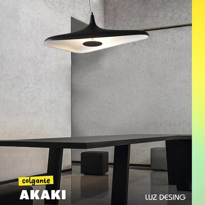 Colgante Led Akaki L Negro 35w  Diseño Moderno 120cm Dab