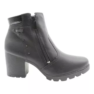 Bota Dakota Salto Médio Com Zíper Feminina  Preto