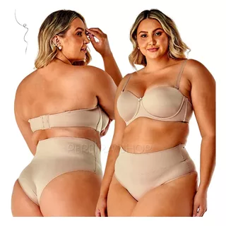 Sutiã Tomara Que Caia Bege Alta Sustentação Plus Size 310736