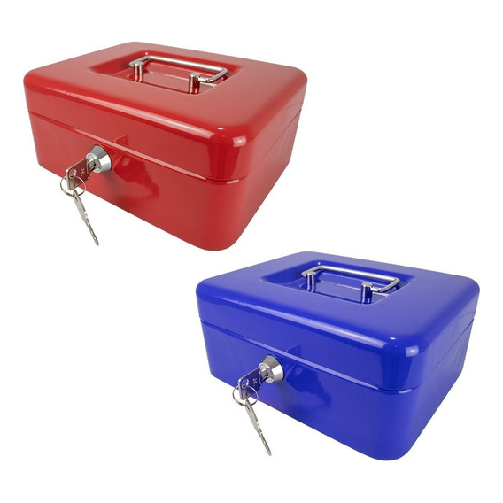 Caja De Dinero Sencilla 20 Cm Color Rojo O Azul Para Monedas