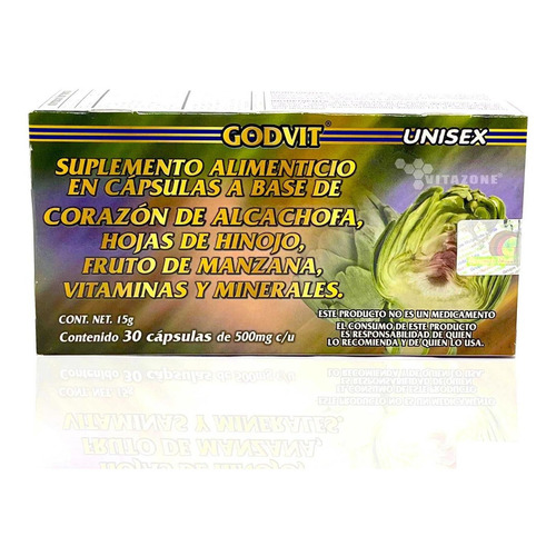 Alcachofa 30 Cápsulas Hinojo Manzana Godvit