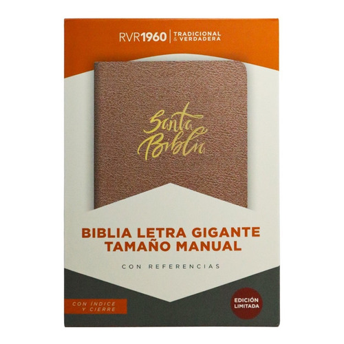 Biblia Rvr1960 Letra Gigante Tamaño Manual C/ Indice Cierre 