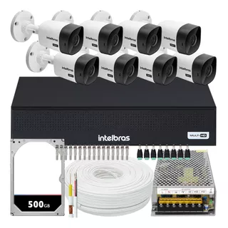 Kit Cftv Intelbras 8 Câmeras Vhc 1120 720p Mhdx 1008c Com Hd