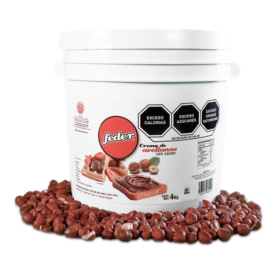 4 Kg Crema De Avellanas Con Cacao Feder Excelente Sabor 