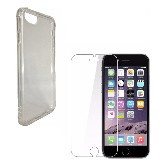 Protector Tpu + Vidrio Templado Para iPhone 6 6s 7 8