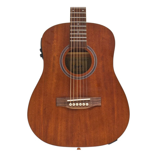 Guitarra Electroacustica Bamboo Travel Mahogany 34 Con Funda Color Marrón