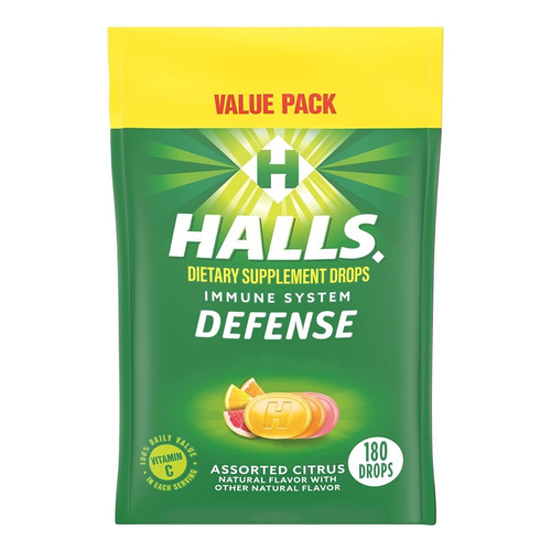 Halls Defense Paquete De 180 Pastillas Americano