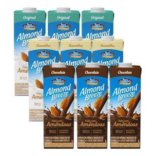 Kit 9 Bebida Vegetal De Amendoas Almond Breeze - 3 Sabores