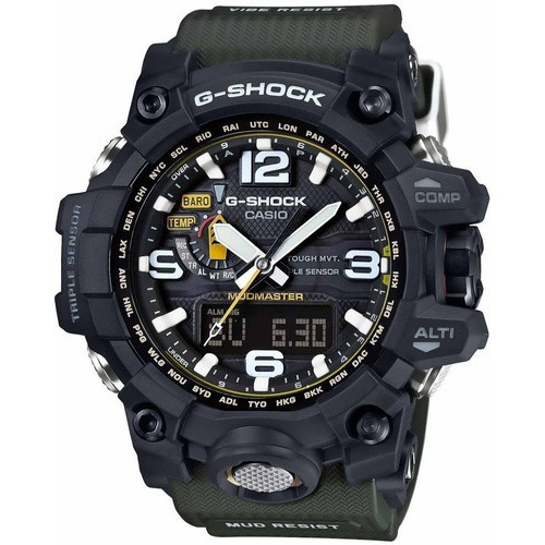 Reloj Casio G-shock Para Caballero-gwg-1000-1a3cr Color de la correa Verde oscuro Color del bisel Negro Color del fondo Negro