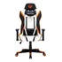 Silla de escritorio Meetion CHR15 MT-CHR15 gamer ergonómica negra, blanca y naranja con tapizado de cuero sintético