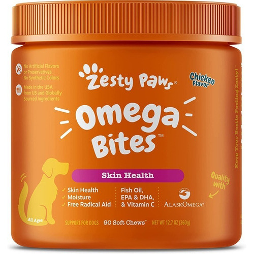 Zesty Paws Omega 3 Bites Skin Health Especial Para La Piel