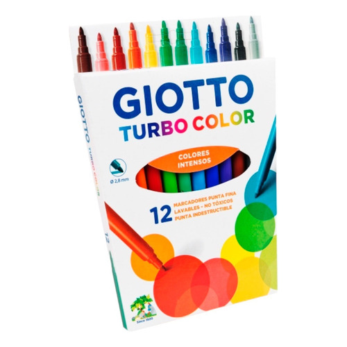 Marcador Turbo 12 Colores Giotto