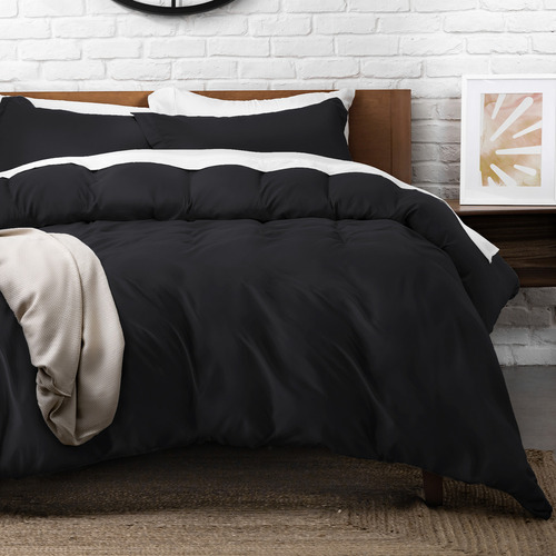 Funda De Duvet Dreamlab King Size 264x228cm Color Negro Diseño de la Tela Liso