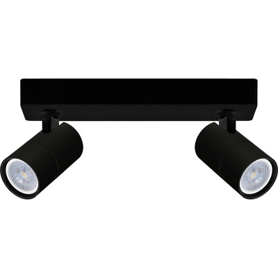 Aplique 2 Luces Spot Negro Movil Dicro Led Gu10 U1322n Mks