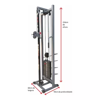 Monocross Over Polia Simples De Chão 80 Kg De Peso Academia Cor Da Estrutura Cinza-escuro