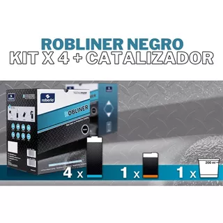Roberlo Kit Robliner - Recubrimiento Poliuretánico 4lt Negro