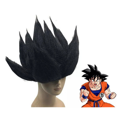 / Peluca Roja De Son Goku For Halloween Cosplay, Color Negro