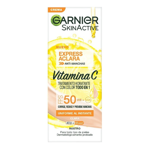 Crema Facial Garnier Todo En 1 Tono Claro Fps50 Vitamina C