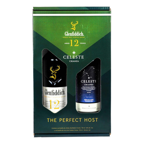 Whisky Glenfiddich 750ml +Vino Tinto Celeste 750ml