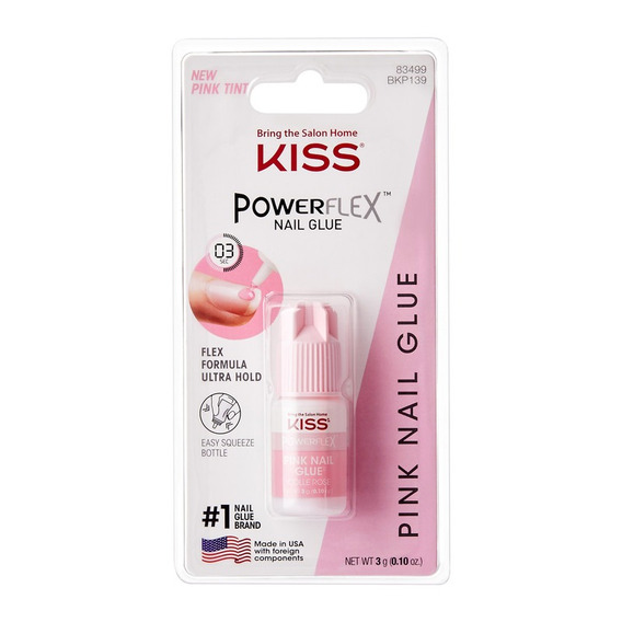 Pegamento Para Uñas Kiss Pink Nail Glue Alta Fijación 3g