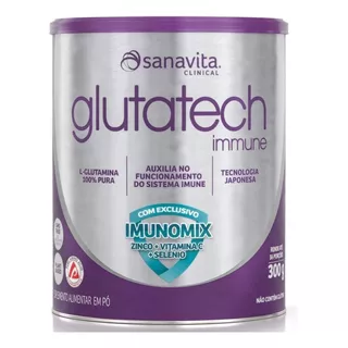 Glutamina Glutatech® Immune - 300g - Sanavita Sabor Without Flavor