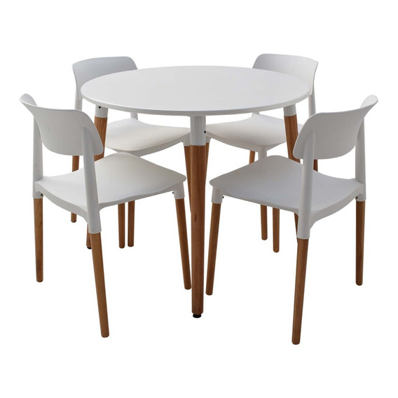 Combo Comedor Eames Mesa Y 4 Sillas Retro Milan 