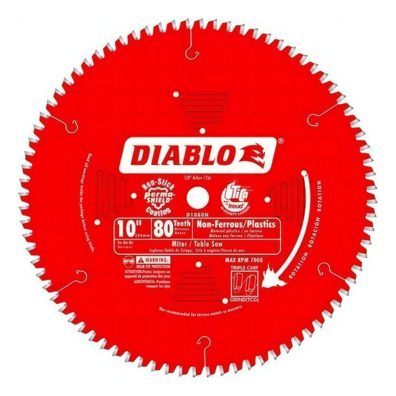 Disco Diablo 10 X 80 Dientes Para Corte De Aluminio D1080n