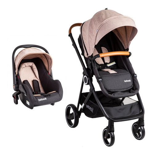 Coche de paseo Bebesit Cosmos beige con chasis color negro